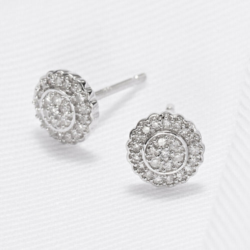 Blanc Pendientes "Florita" D0,18/48 - Oro 375/1000