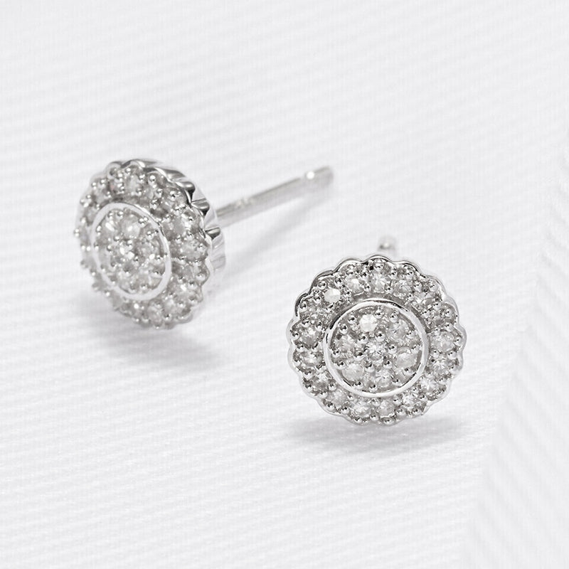 Florita" Earrings D0,18/48 - Gold Blanc 375/1000