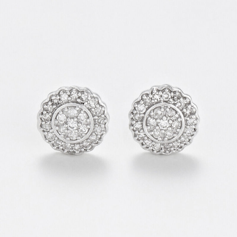 Florita" Earrings D0,18/48 - Gold Blanc 375/1000