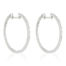 Boucles D'Oreilles "Créoles De Diamants" D0,25Ct/94 - Or Blanc