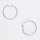 Boucles D'Oreilles "Créoles De Diamants" D0,25Ct/94 - Or Blanc