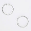 Boucles D'Oreilles "Créoles De Diamants" D0,25Ct/94 - Or Blanc 375/1000