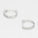 Boucles D'Oreilles "Créoles Pétillantes" - Or Blanc