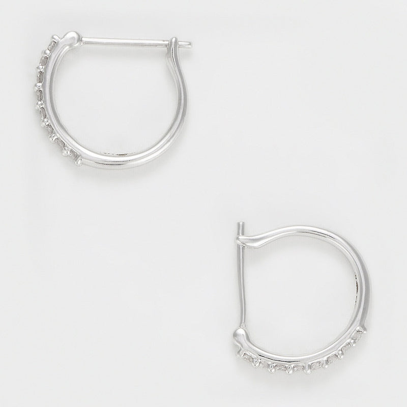 Boucles D'Oreilles "Créoles Pétillantes" - Or Blanc