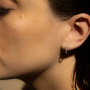 Boucles D'Oreilles "Créoles Pétillantes" - Or Blanc