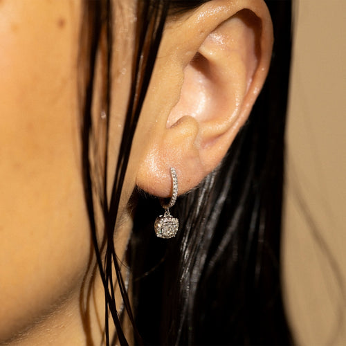 Boucles D'Oreilles "Quadra" D0,30/72 - Or Blanc