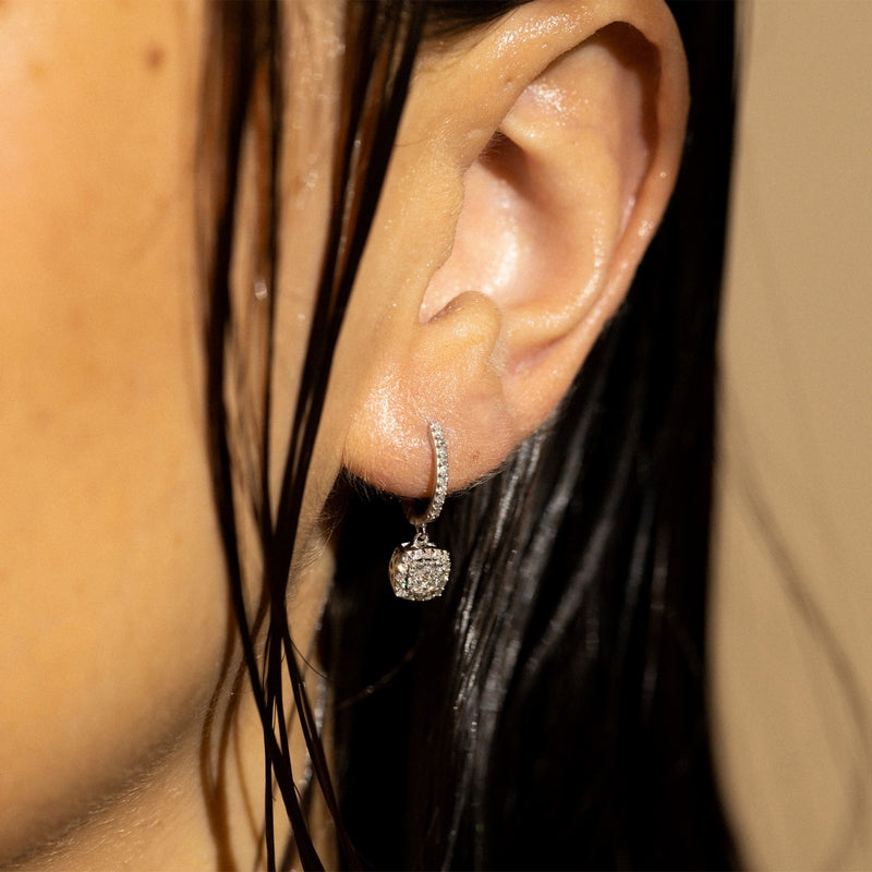 Boucles D'Oreilles "Quadra" D0,30/72 - Or Blanc