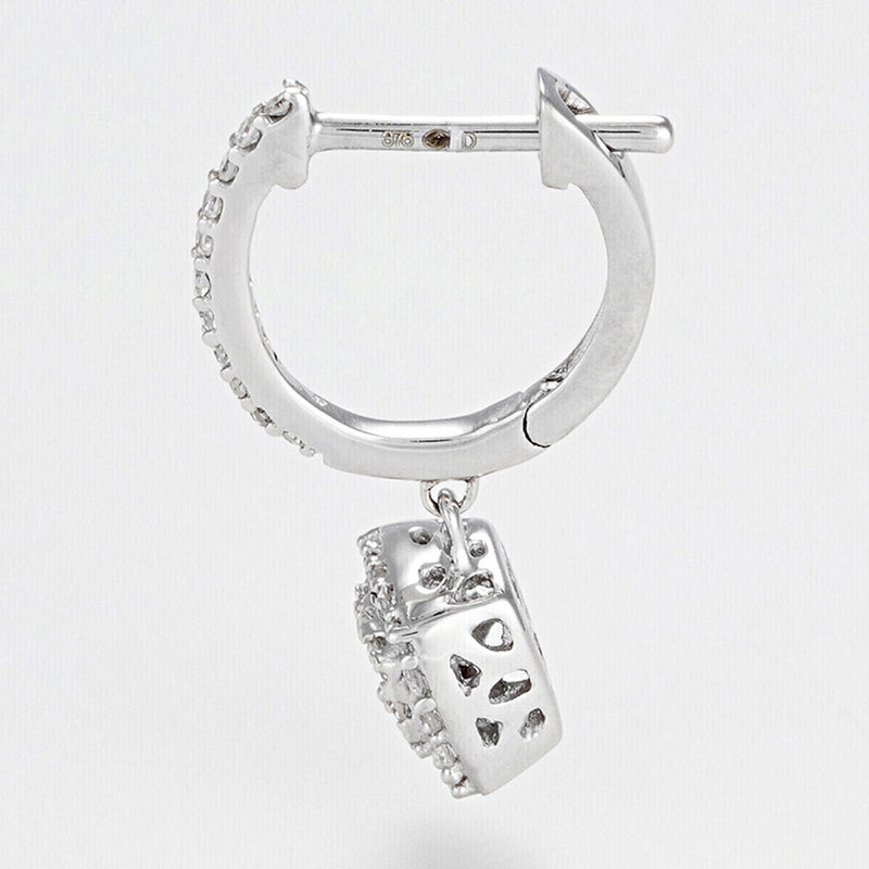 Boucles D'Oreilles "Quadra" D0,30/72 - Or Blanc 375/1000