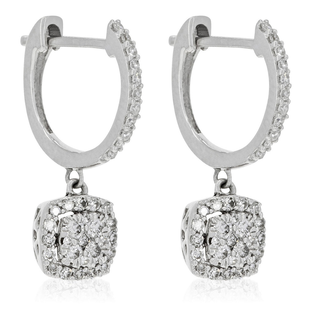 "Quadra" Earrings D0.30/72 - 375/1000 White Gold