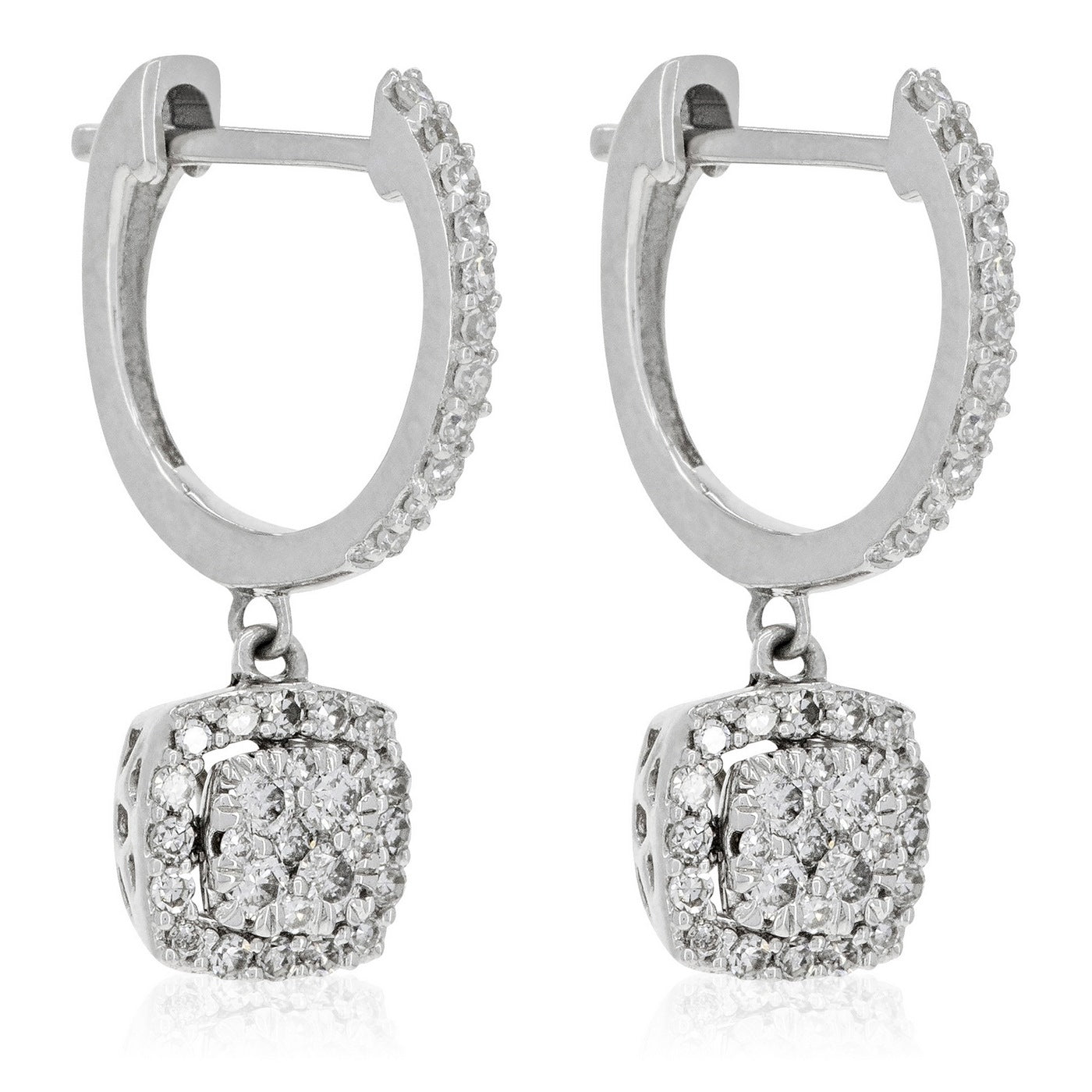 "Quadra" Earrings D0.30/72 - 375/1000 White Gold