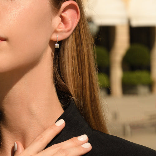 Boucles D'Oreilles "Quadra" D0,30/72 - Or Blanc 375/1000