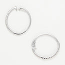 Boucles D'Oreilles "Créoles Light" 0,20Ct - Or Blanc 375/1000