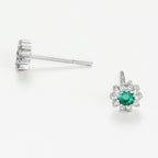 Boucle D'Oreilles Etoile Emeraude D0,12/24 E0,30/2 - Or Blanc
