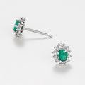 Boucle D'Oreilles Etoile Emeraude D0,12/24 E0,30/2 - Or Blanc