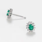 Boucle D'Oreilles Etoile Emeraude D0,12/24 E0,30/2 - Or Blanc