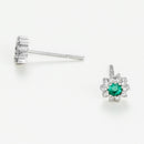 Earring Emerald Star D0,12/24 E0,30/2 - Gold Blanc 375/1000