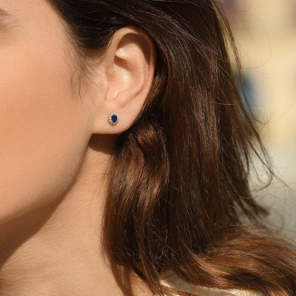 Boucle D'Oreilles Etoile Saphir D0,12/24 S0,30/2