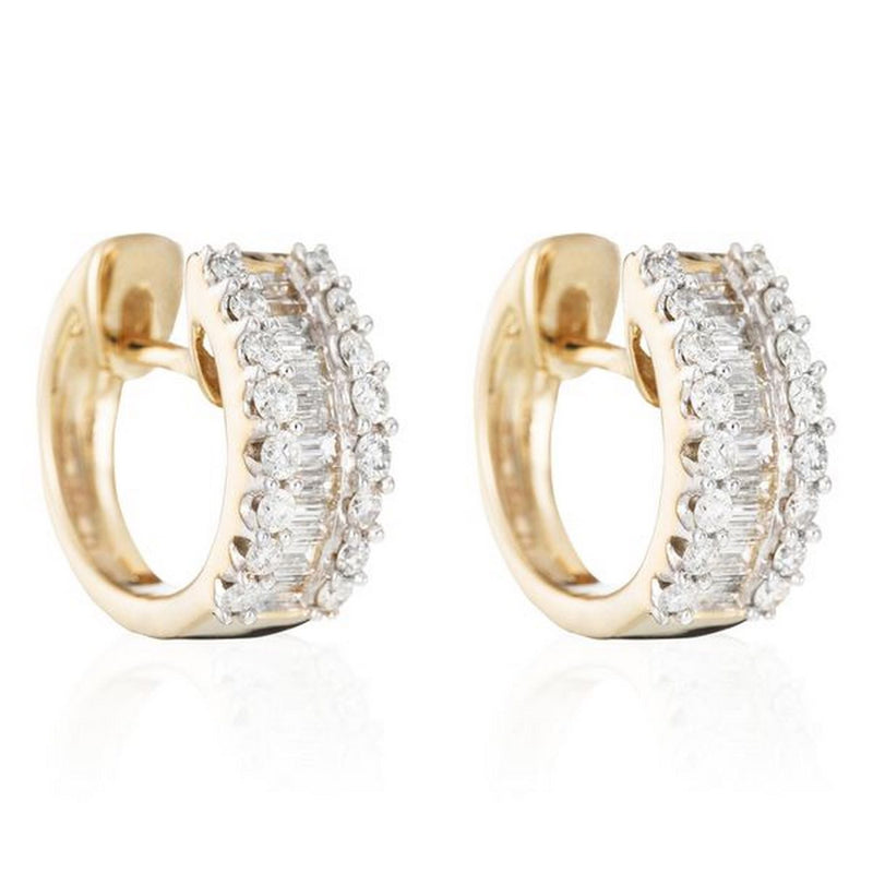 Earrings "Rangs Baguettes" D0,65/50 - Yellow Gold 375/1000