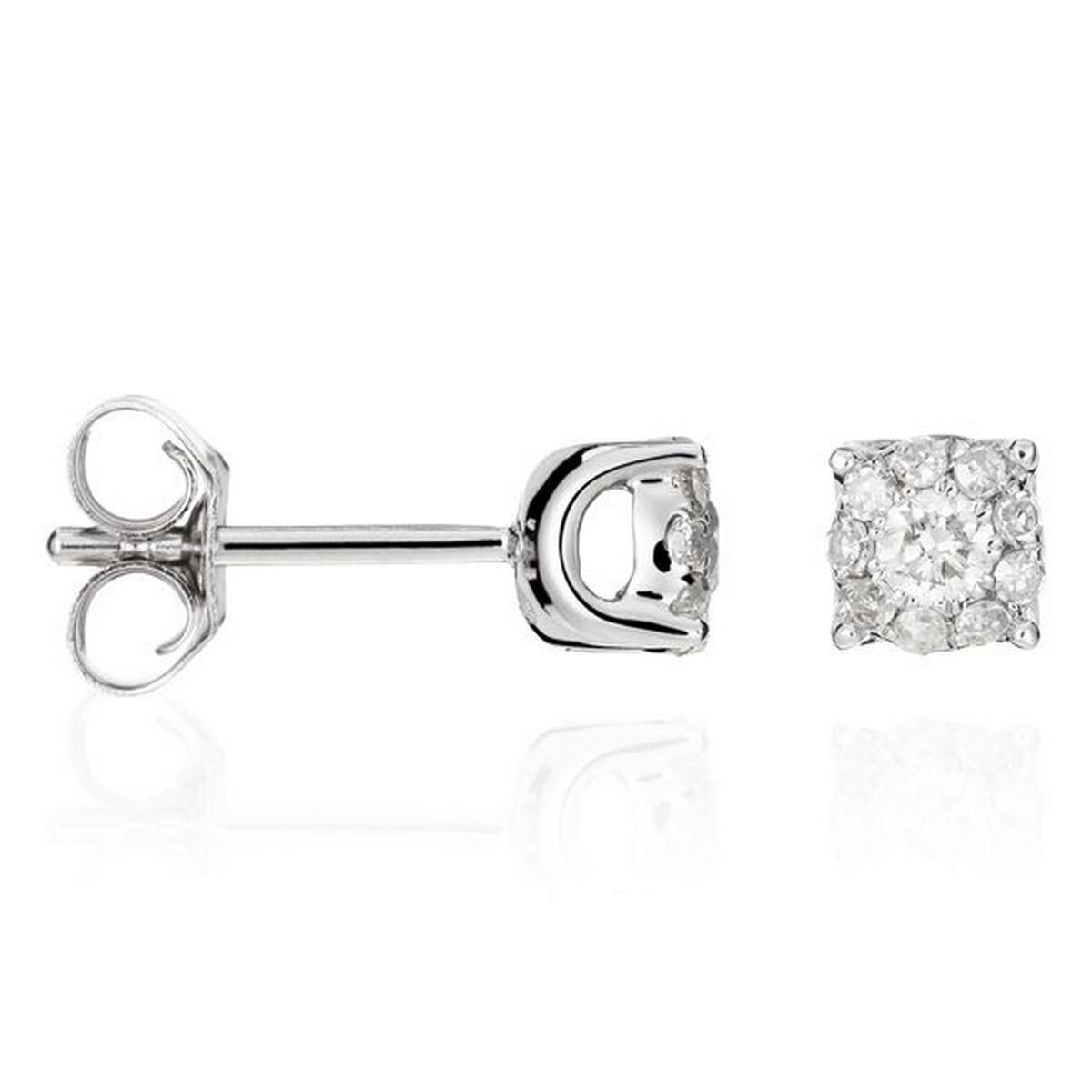 Boucles D'Oreilles "Brillant Luciana 0,25" Diamants: 0,14Ct/2 & 0,11/18