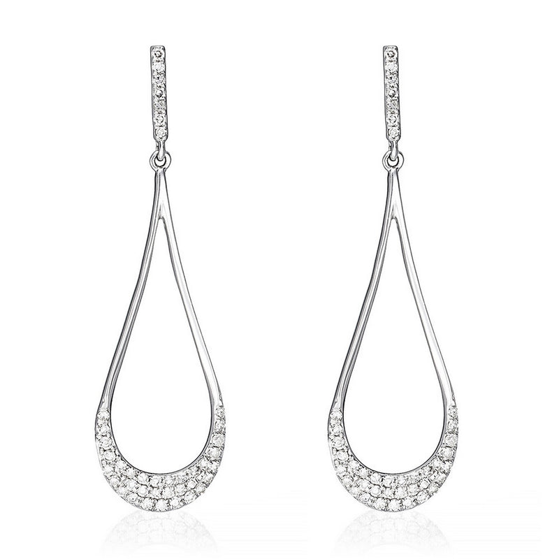 Boucles D'Oreilles "Gouttes D'Amour Précieuses" Diamants 0,29/80 - Or Blanc 375/1000