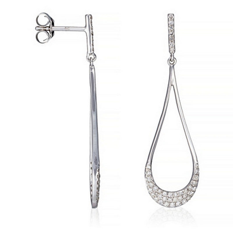 Boucles D'Oreilles "Gouttes D'Amour Précieuses" Diamants 0,29/80 - Or Blanc 375/1000