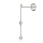 Boucles D'Oreilles,'Trois Ronds Précieux" Diamants 0,09/6 - Or Blanc 375/1000
