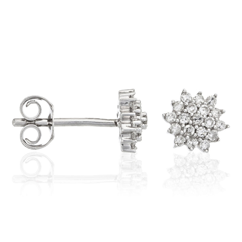 Boucles D'Oreilles "Beauté Majestueuse" Diamant 0,2/38 - Or Blanc 375/1000