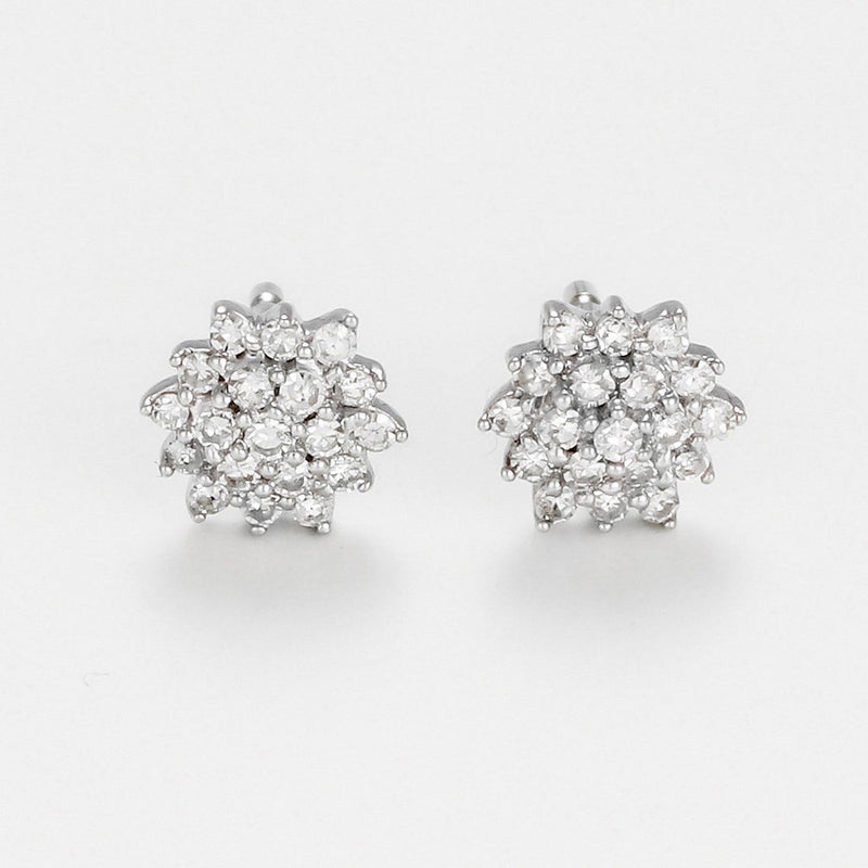 Boucles D'Oreilles "Beauté Majestueuse" Diamant 0,2/38 - Or Blanc 375/1000