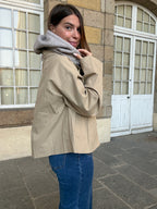 Taupe wool and cashmere balaclava