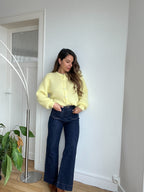 Jersey de punto de lana Bianca amarillo claro