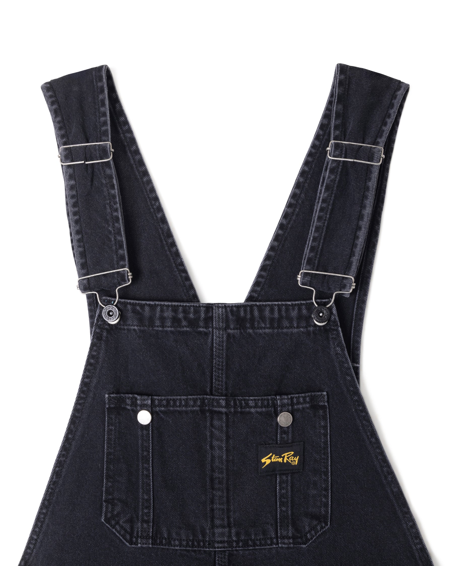 Babero Earls - Denim negro lavado a la piedra