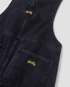 Babero Earls - Denim negro lavado a la piedra