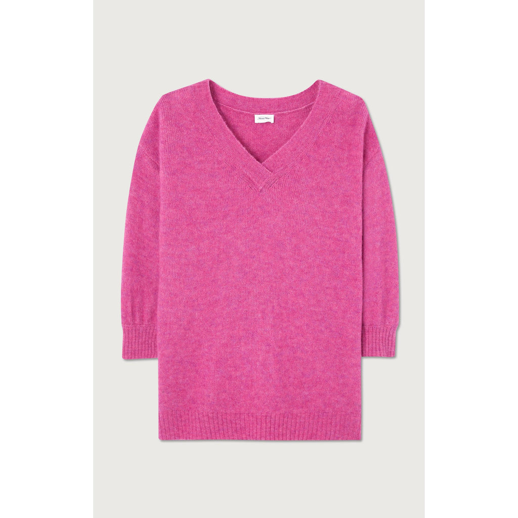 Jersey Cuello en V - Magenta Chine - Mujer
