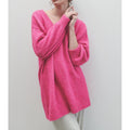 Jersey Cuello en V - Magenta Chine - Mujer