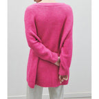 Jersey Cuello en V - Magenta Chine - Mujer