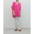 Jersey Cuello en V - Magenta Chine - Mujer