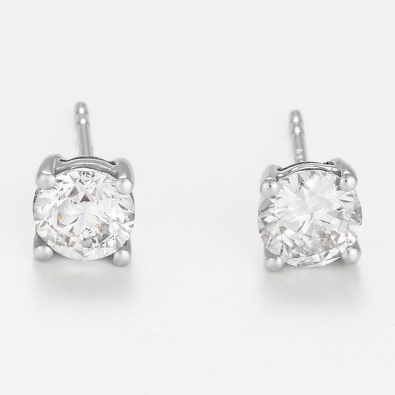 Boucle D'Oreilles" Single Diamond 1 Carat" D1Ct/2 - Or Blanc 750/1000