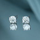 Boucle D'Oreilles" Single Diamond 1 Carat" D1Ct/2 - Or Blanc 750/1000