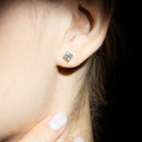 Boucles D'Oreilles" Single Diamond 1 Carat" D1Ct/2 - Or Blanc 750/1000