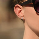 Boucle D'Oreilles" Single Diamond 1 Carat" D1Ct/2 - Or Blanc 750/1000