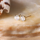 Boucle D'Oreilles "Single Diamond 1 Carat" D1Ct/2 - Or Jaune