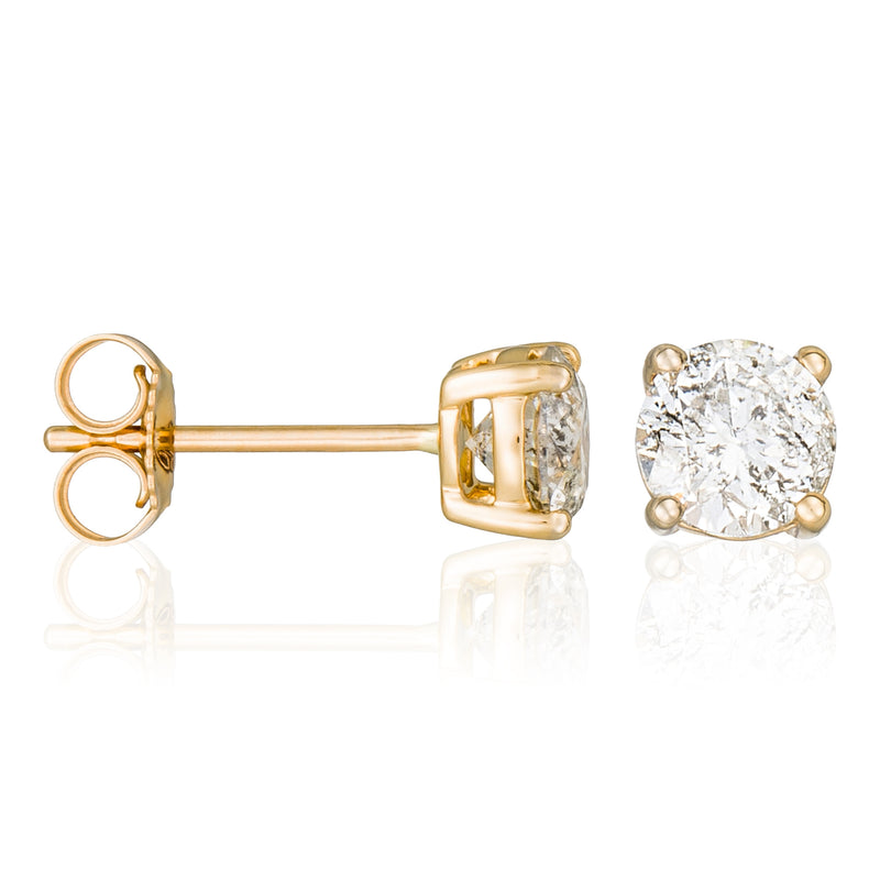 Pendientes "Single Diamond 1 Carat" D1Ct/2 - Oro Amarillo 750/1000