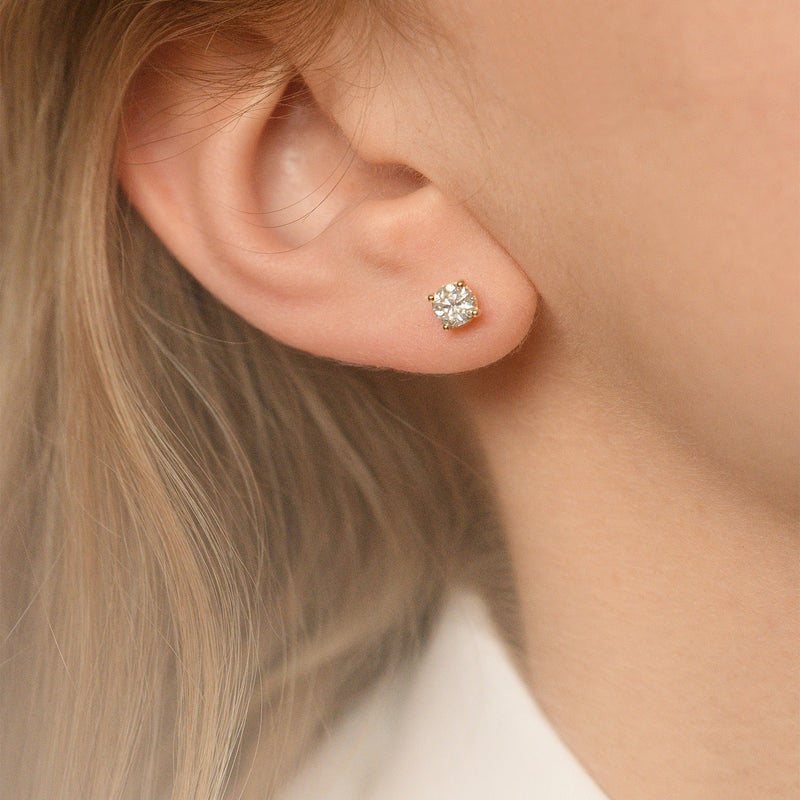 Boucles D'Oreille "Puces 2Ct" - Or Blanc 750/1000