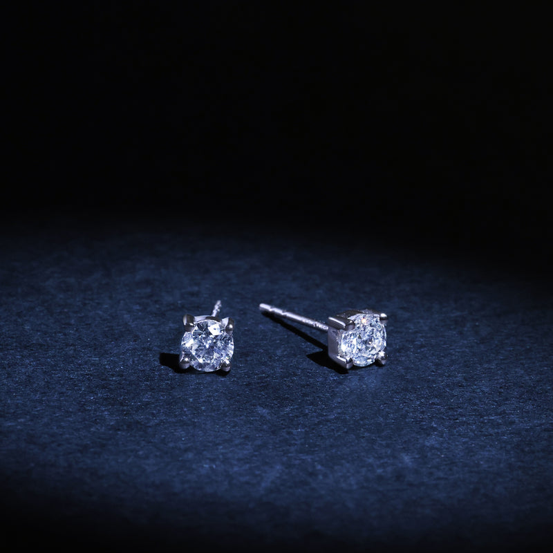 Eternelle" Earrings D0.50Ct/2 - Gold Blanc 750/1000