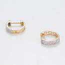 Boucles D'Oreilles "Rangs Scintillants" Diamants 0,25Ct/84 - Or Jaune 750/1000