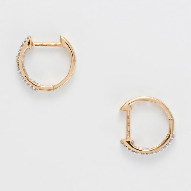 Boucles D'Oreilles "Rangs Scintillants" Diamants 0,25Ct/84 - Or Jaune 750/1000