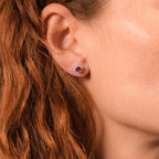 Boucles D'Oreilles "Popi Coussin Amethyste" Diamants 0,07Ct/32 ; Am0,6/2