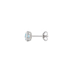 “Popi Cushion Blue Topaz” Earrings Diamond: 0.07/32 + Topaz 0.6/2 – White Gold