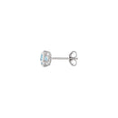 "Popi Cushion Blue Topaz" Earrings: Diamond: 0.07/32 + Topaz 0.6/2 - White Gold