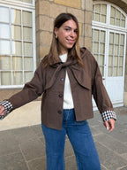 Veste à capuche amovible Garance chocolat